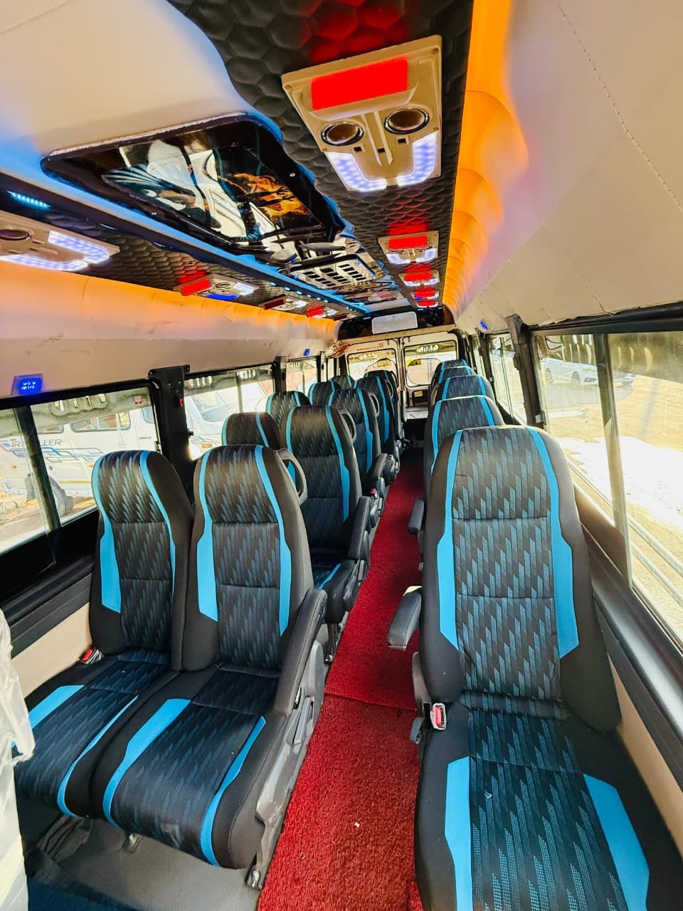 16 Seater Tempo Traveller interior